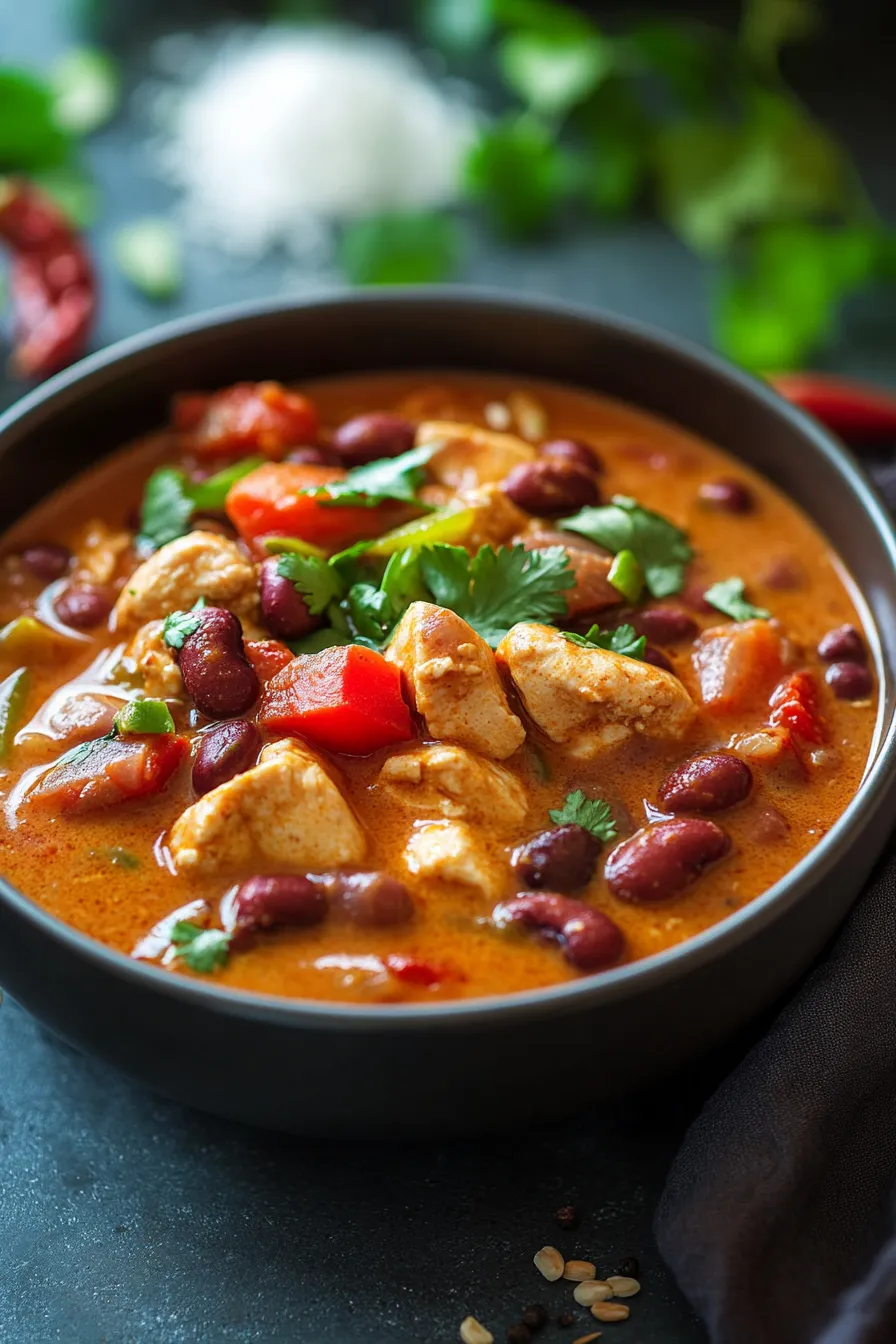 Creamy Coconut Curry Chili-pot-simmering
