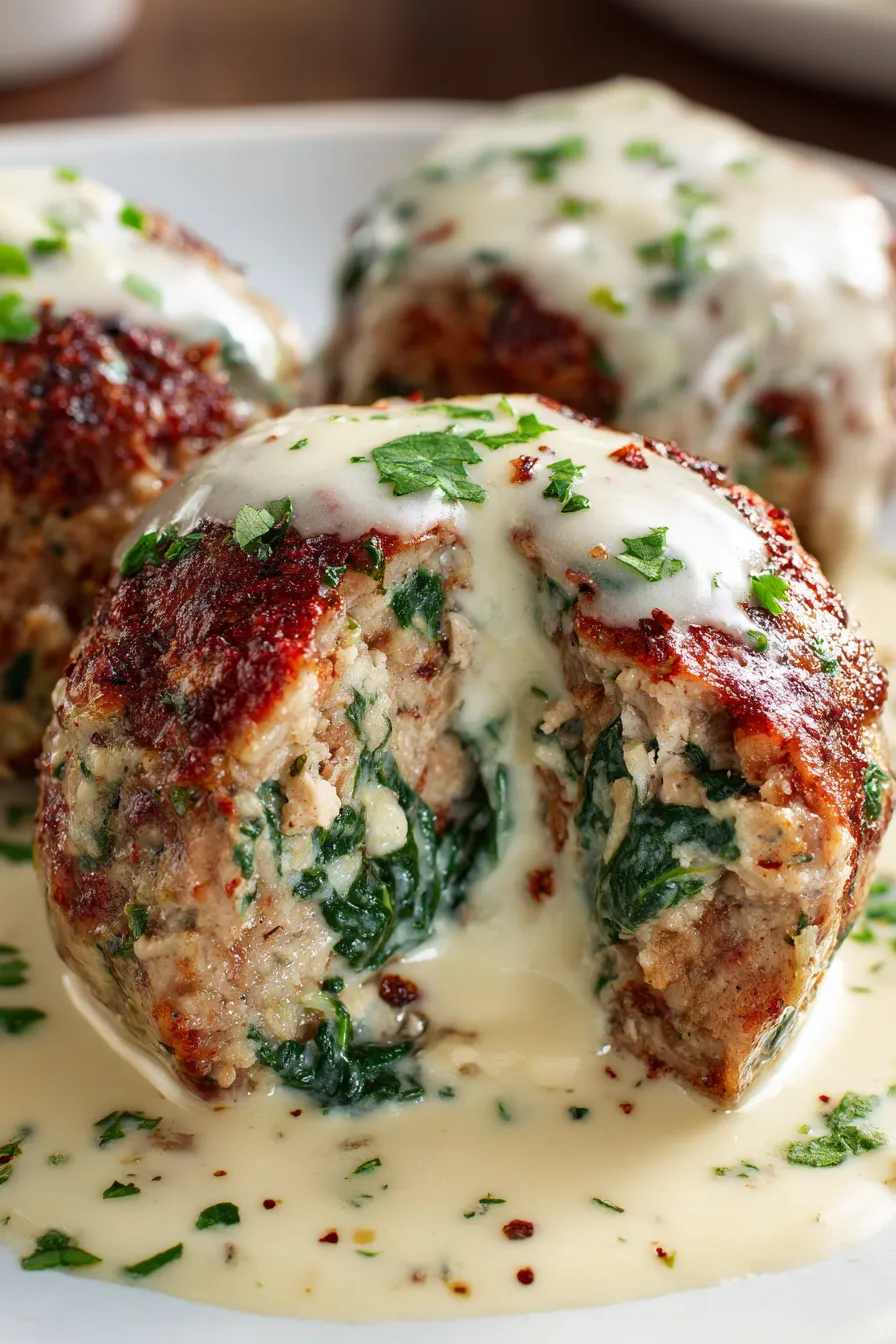 Creamy spinach sauce texture closeup