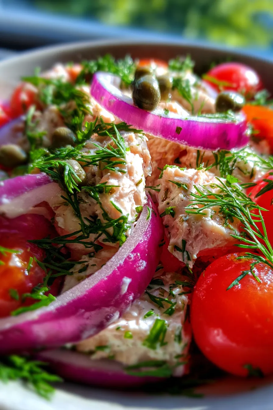 Creamy Tuna Salad on crackers