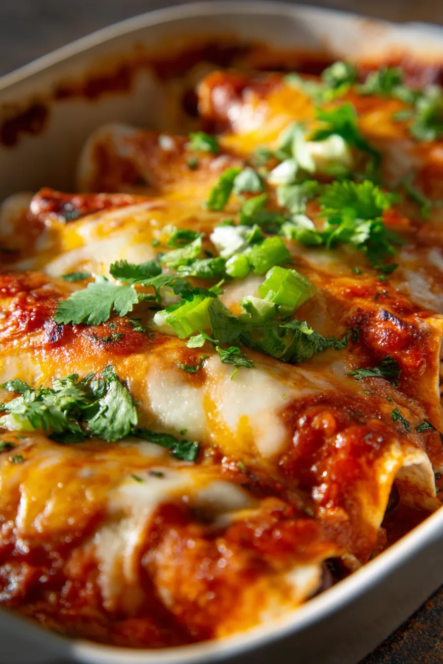 Easy Chicken Burrito Casserole (One Pan)-texture-closeup