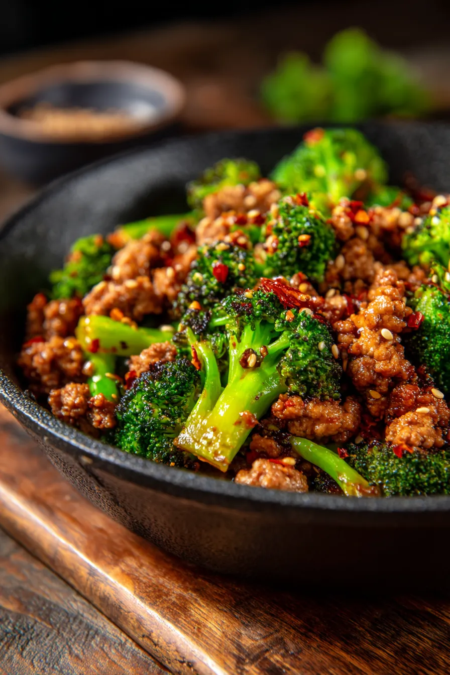 Easy Ground Beef and Broccoli Skillet-ingredients-prep
