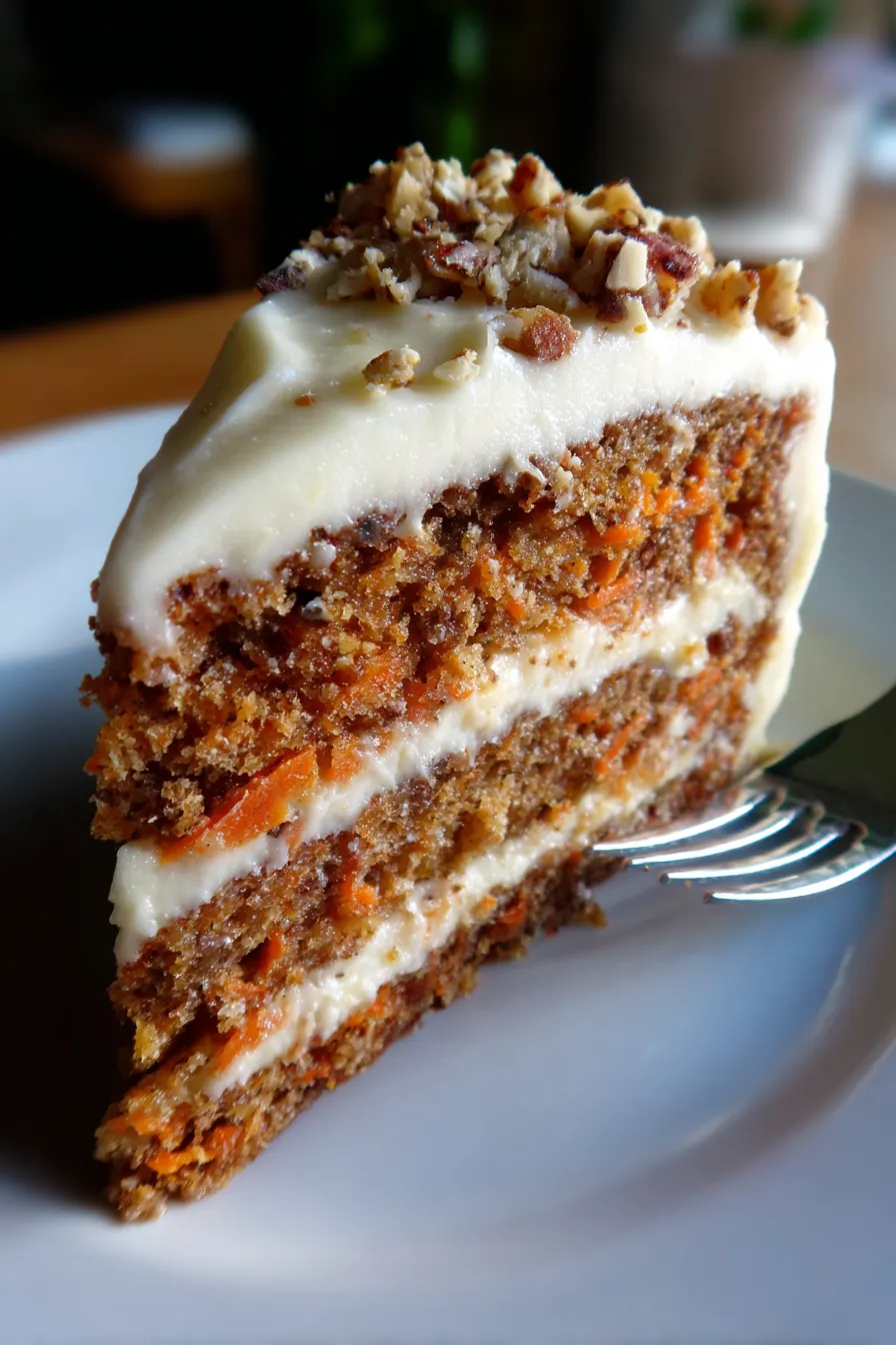 Easy Oatmeal Carrot Cake - slice - close-up - texture