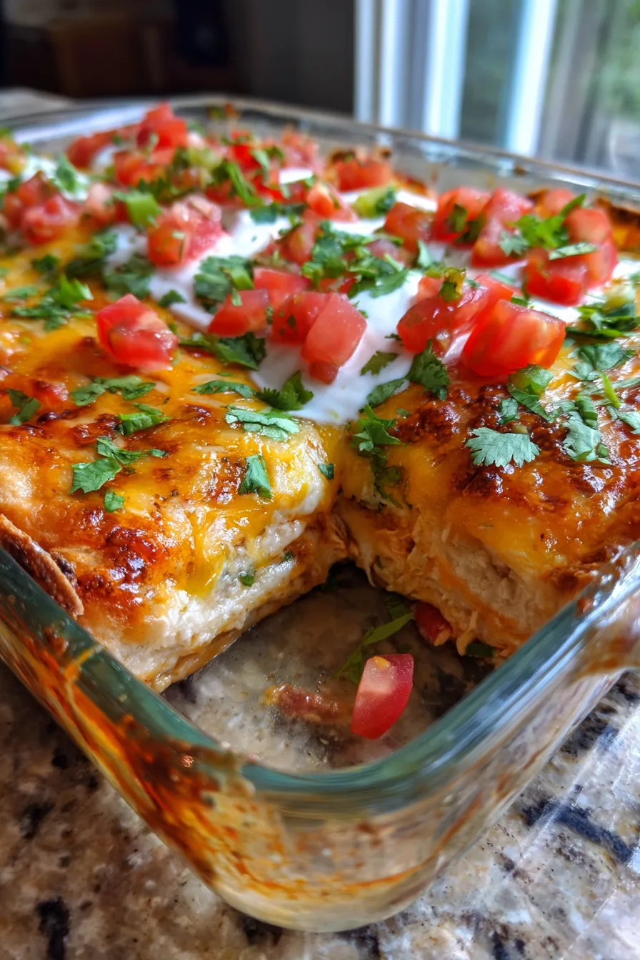 Easy shredded chicken casserole dish