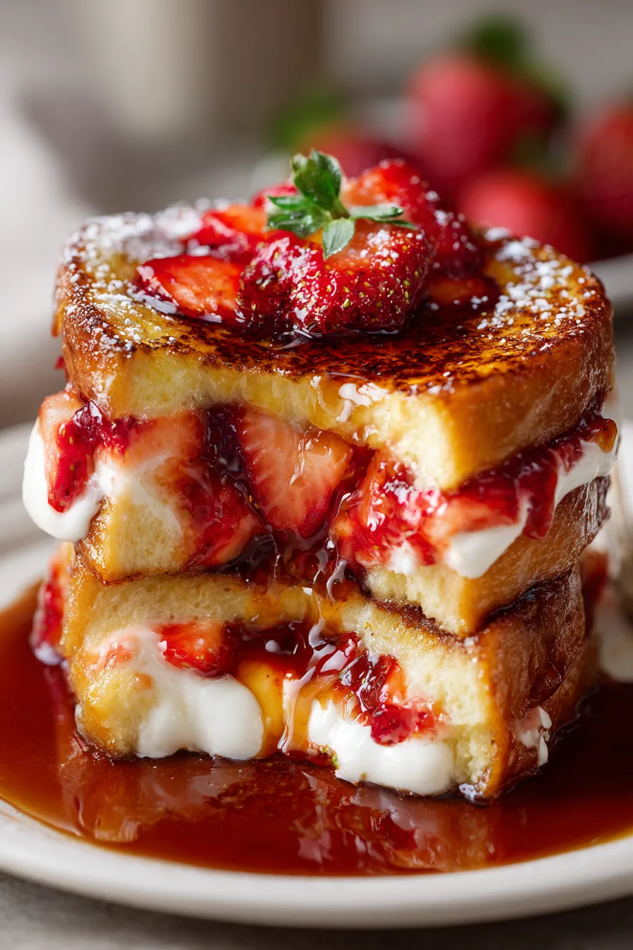 French Toast cream cheese filling cross section