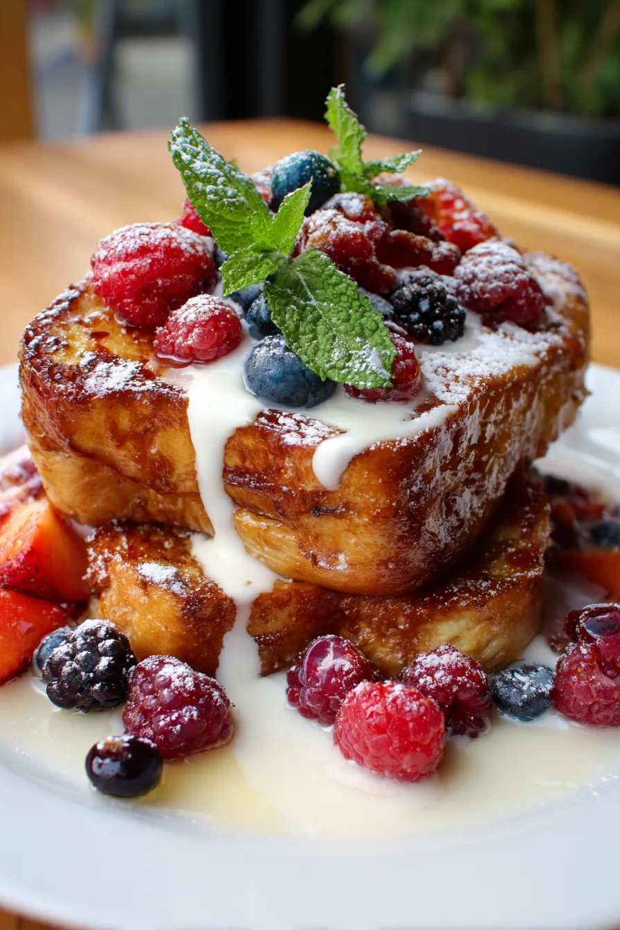 French Toast with Coconut Cream Sauce-ingredients-prep-flatlay