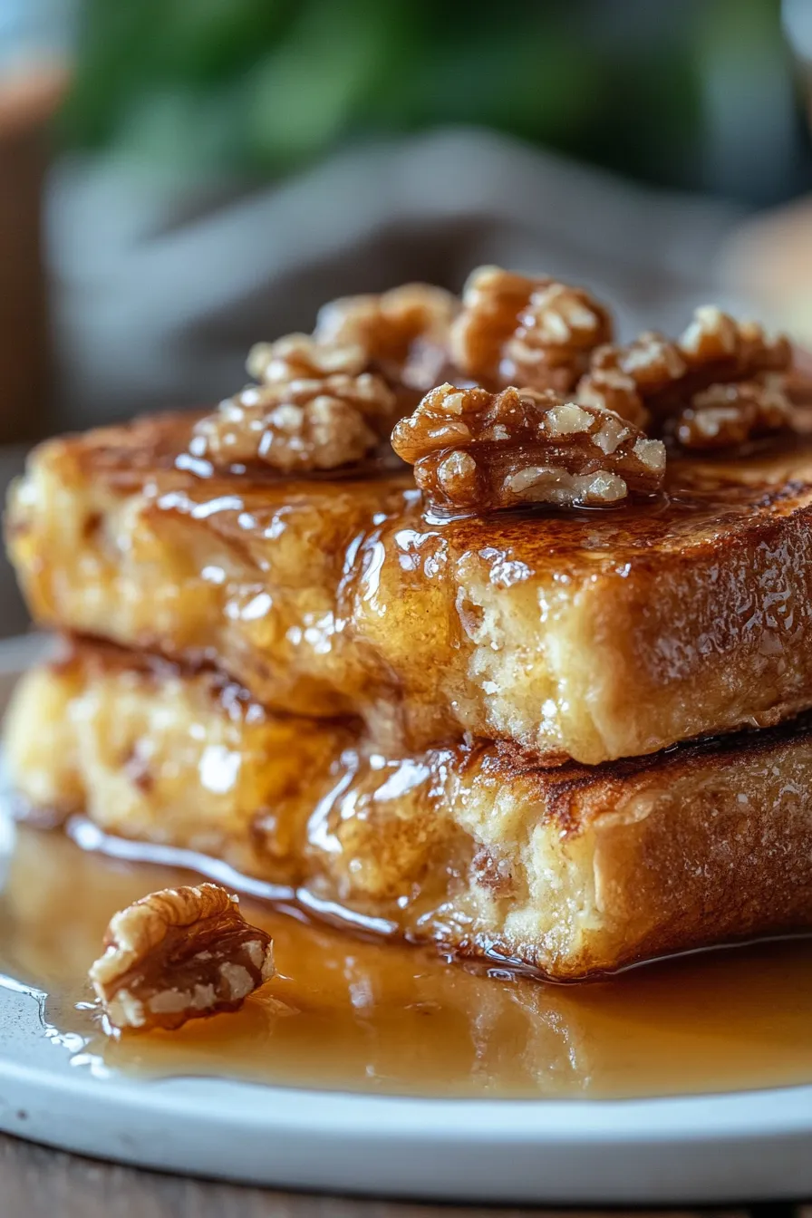 French Toast with Honey Butter & Walnuts-stack-overhead