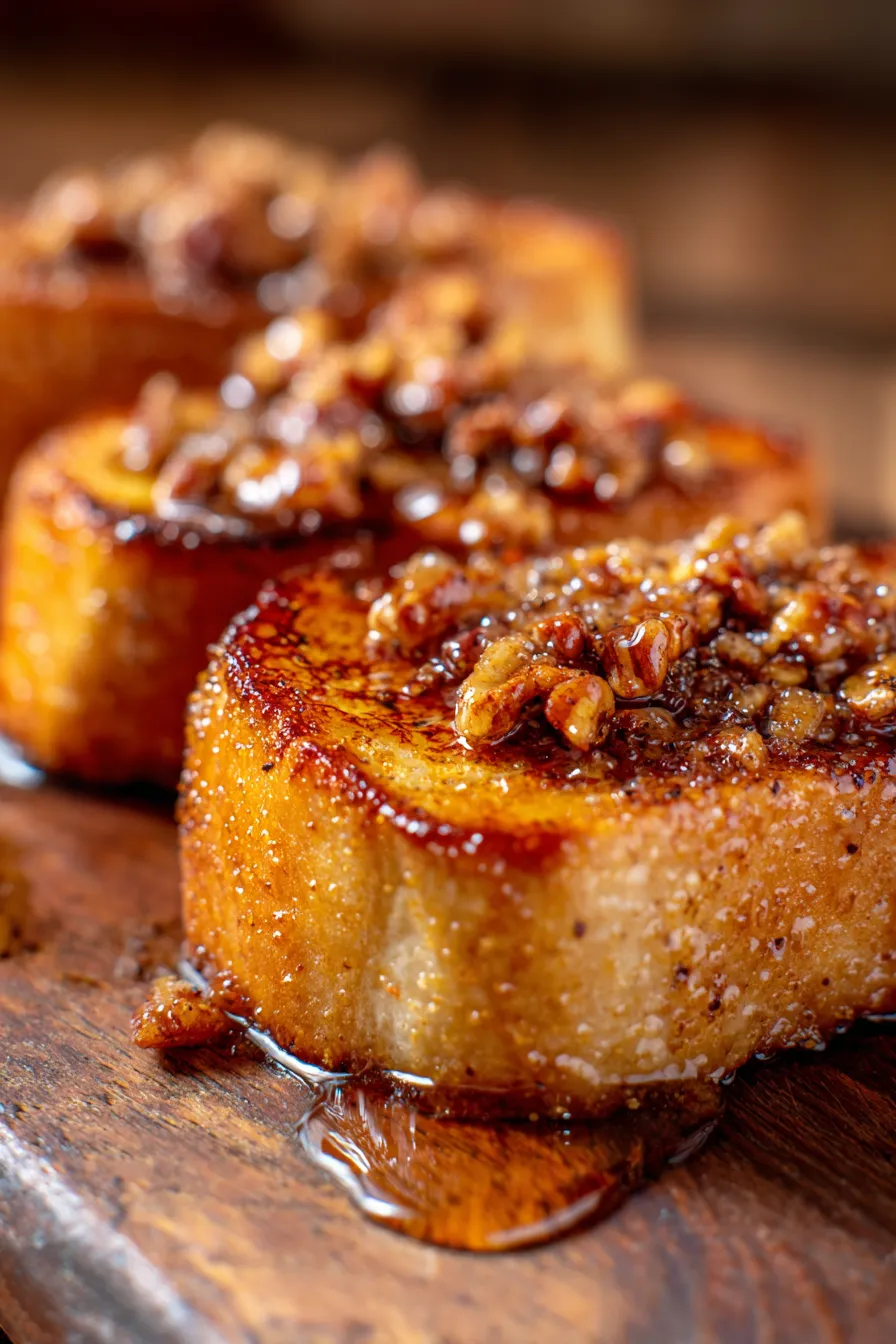 French Toast with Maple Pecan Crunch-serving-plate