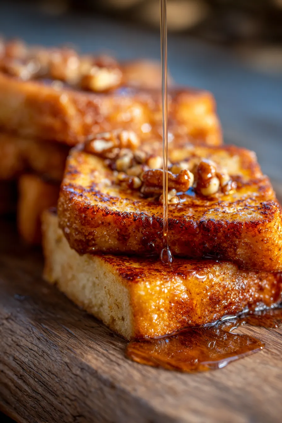 French Toast with Maple Pecan Crunch-texture-closeup