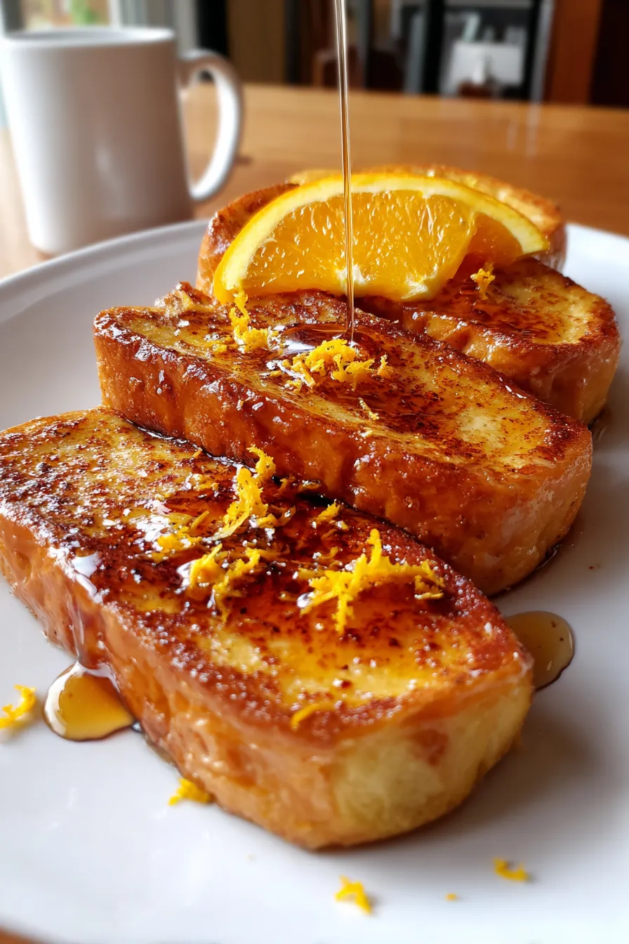 French Toast with Orange Zest & Vanilla-ingredients-overhead