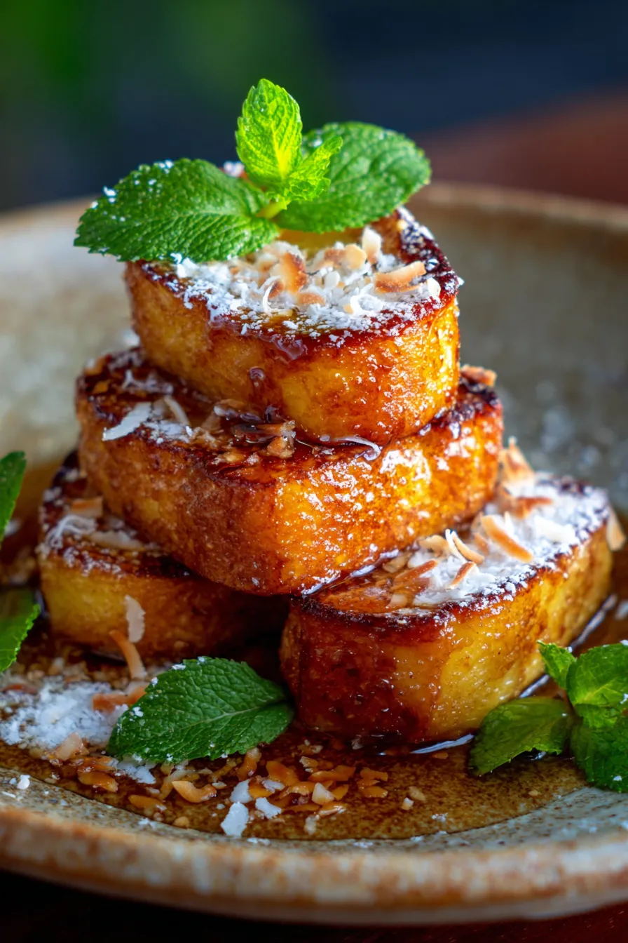 French Toast with Pineapple & Toasted Coconut-ingredients-overhead