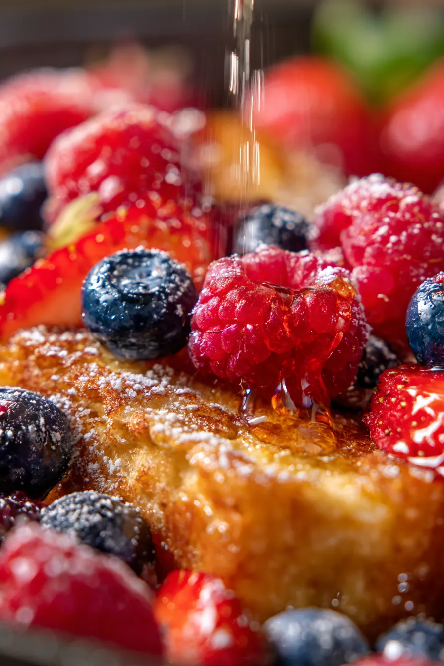 Fresh berries on Triple Berry French Toast Skillet
