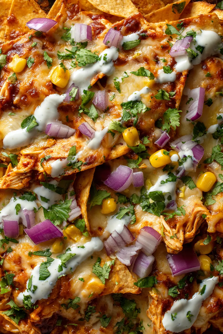 fresh cilantro garnish on nachos