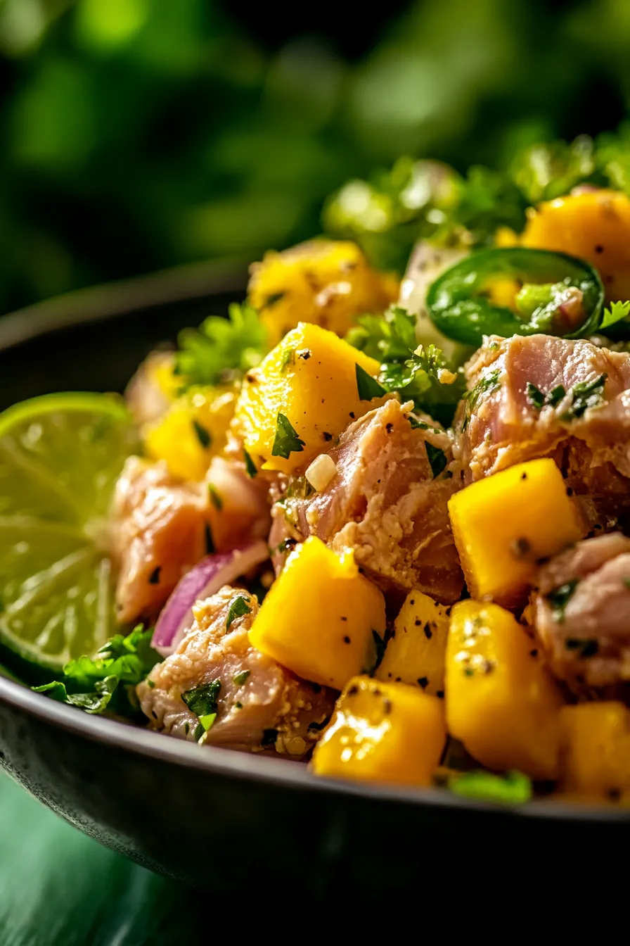 fresh mango and lime ingredients prep