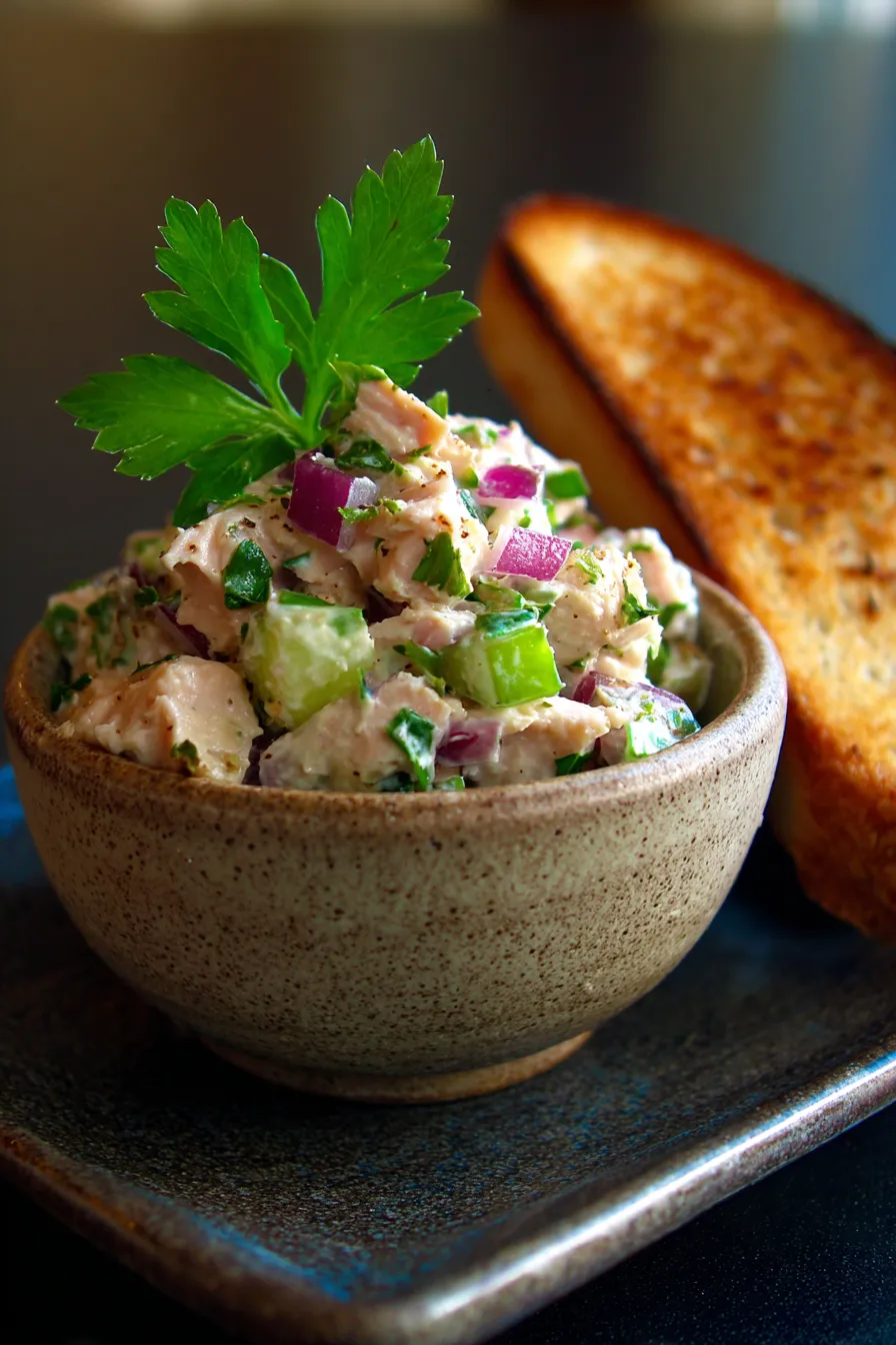 fresh tuna salad prep