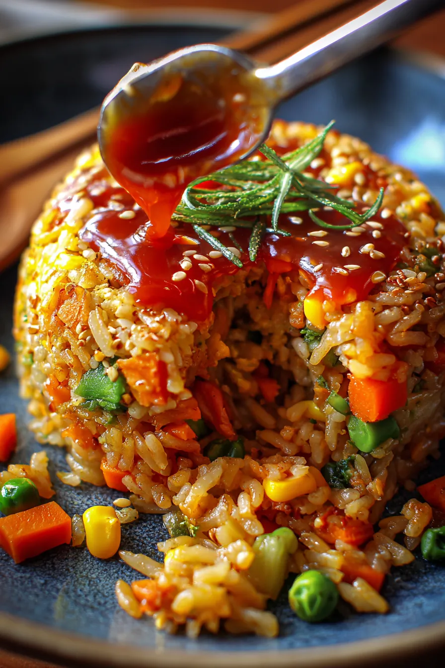 Fried Rice in wok steam