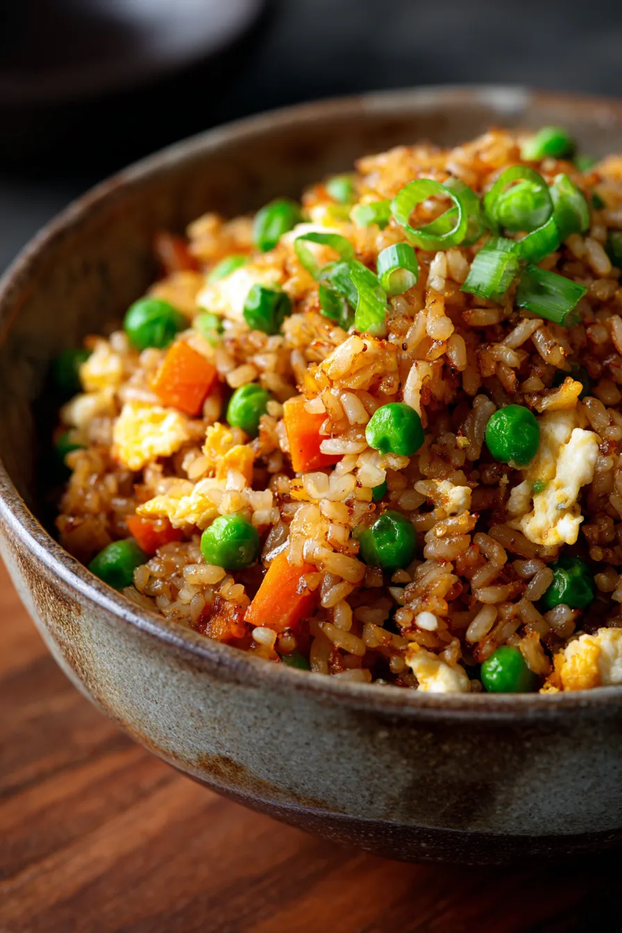Fried Rice with Carrots and Peas-ingredients-prep