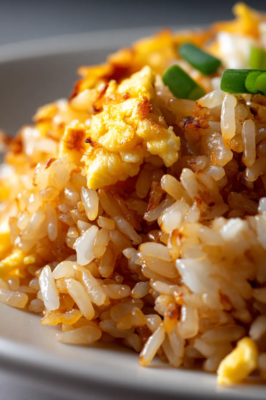 Fried Rice with Scrambled Eggs & Cheese-texture-closeup
