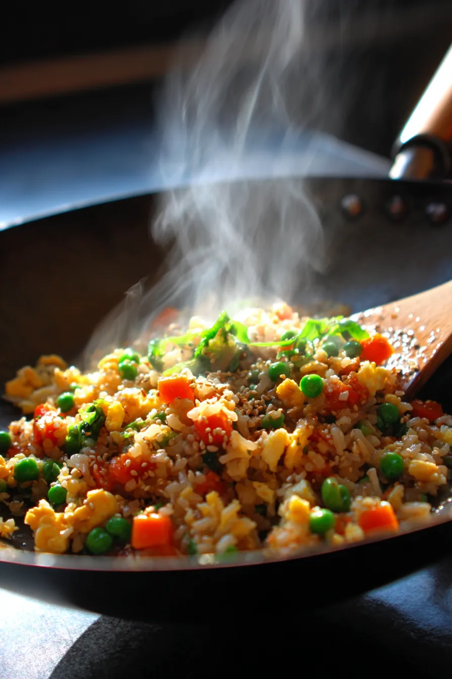 Fried Rice with Soy Sauce & Sesame Seeds-ingredients-bowl