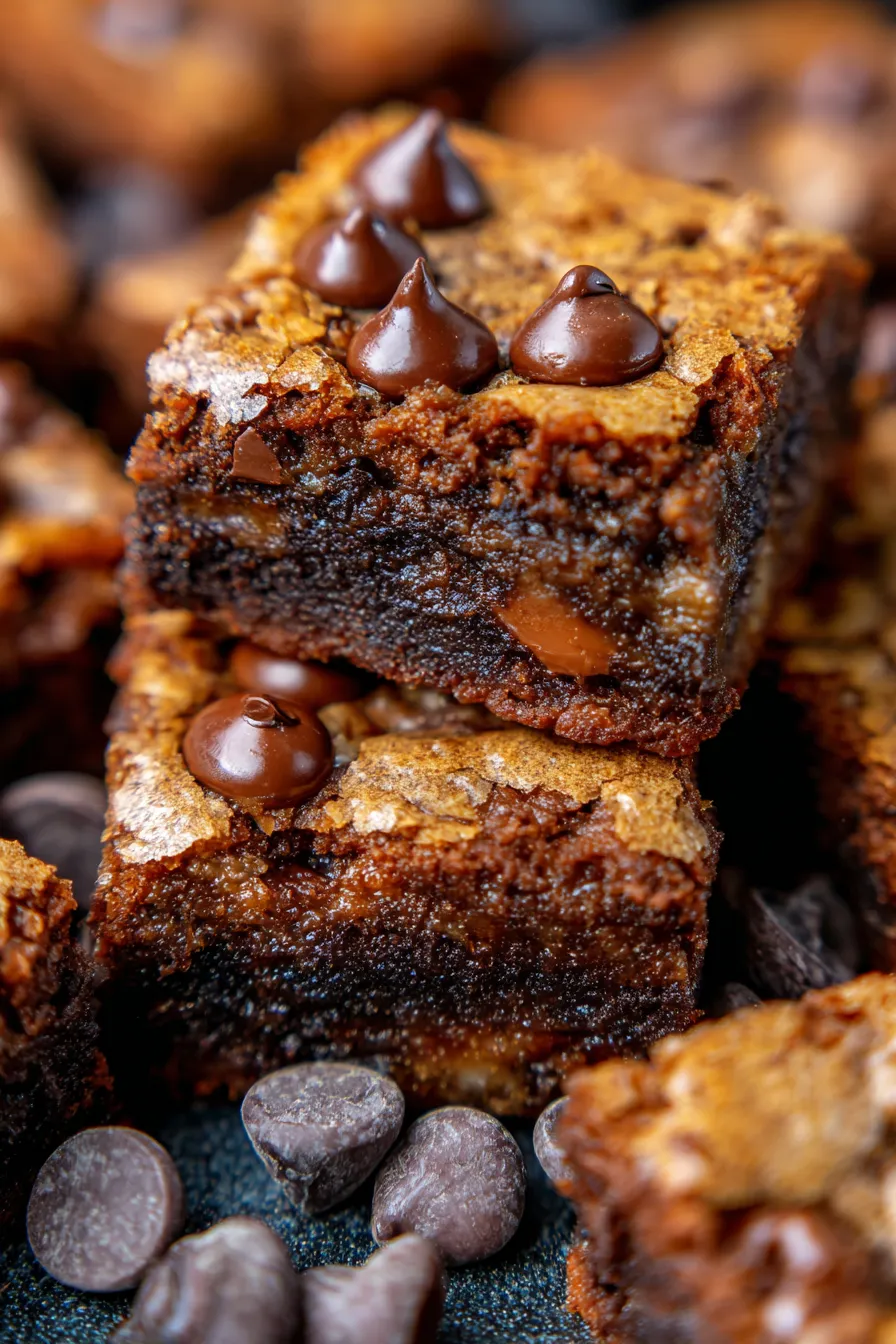 Fudgy Chewy Brookies (Brownie Cookie Bars)-ingredients-overhead