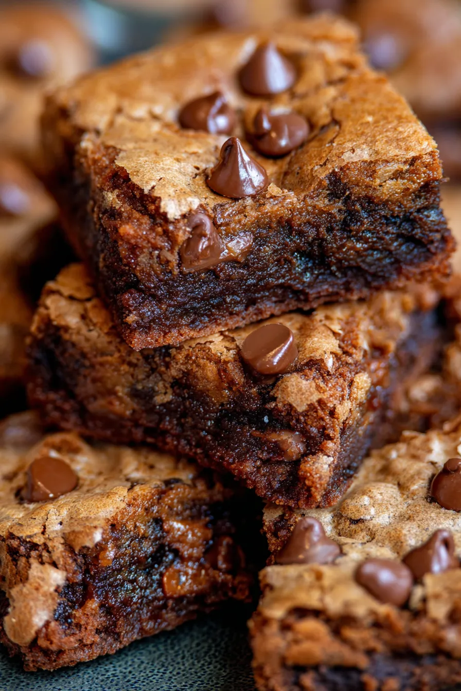 Fudgy Chewy Brookies (Brownie Cookie Bars)-warm-dessert