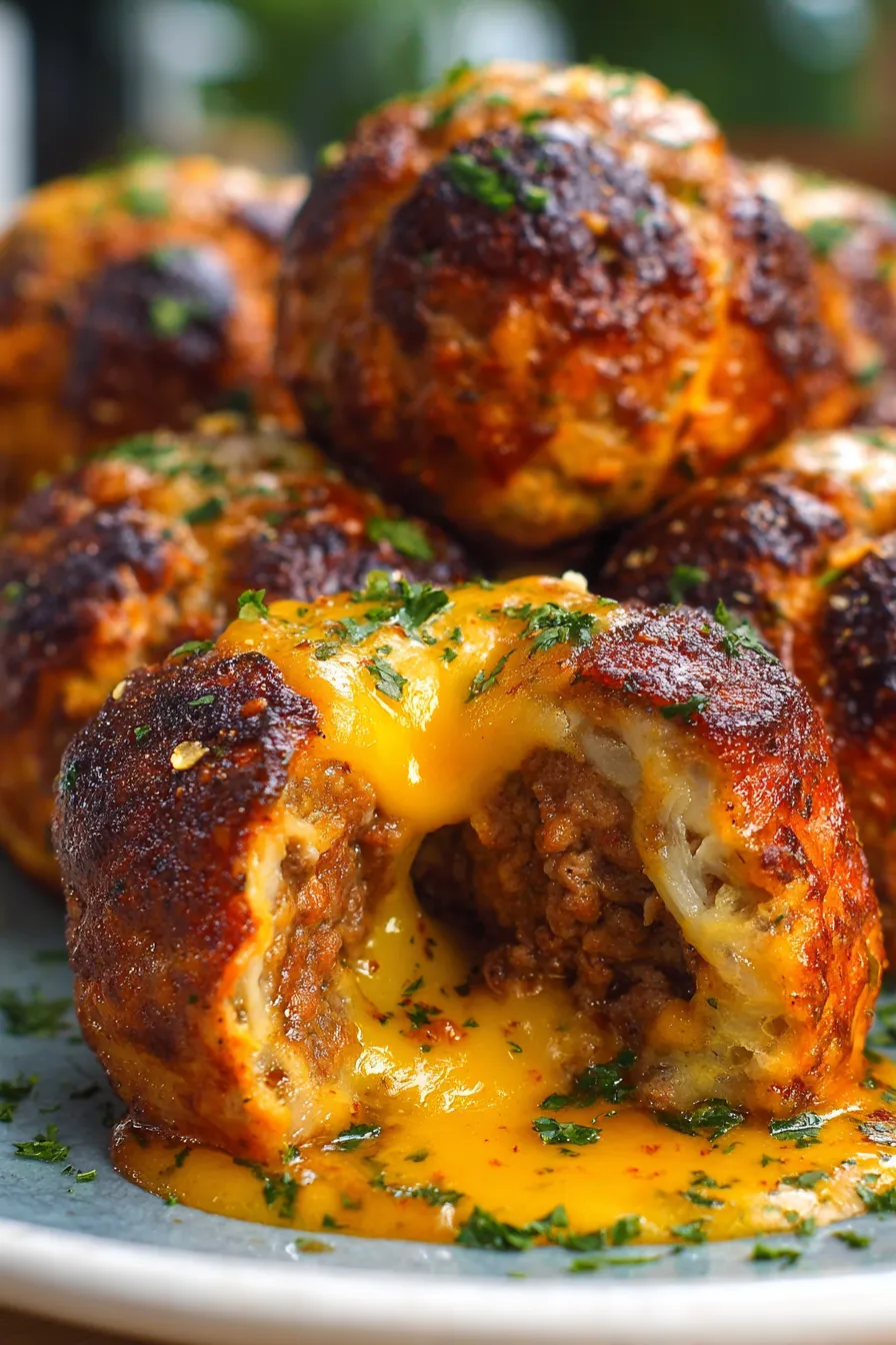 Garlic Butter Meatballs baking