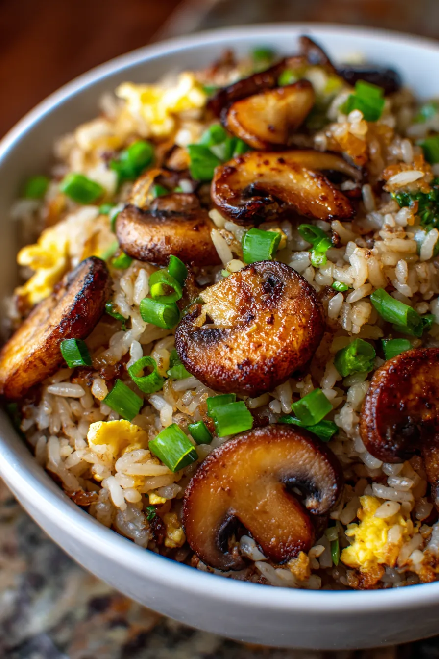 Garlic Mushroom Fried Rice-ingredients-fresh