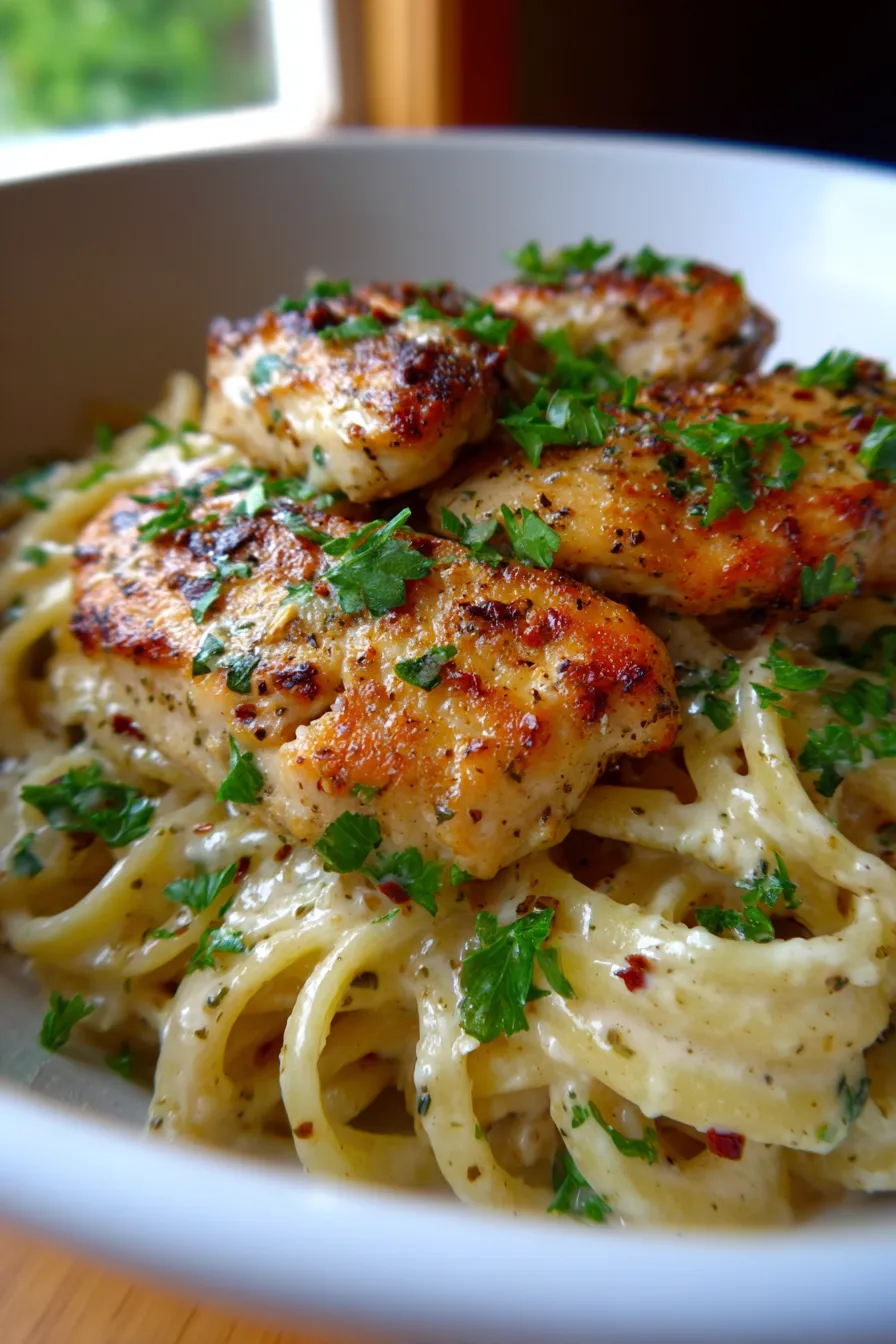 Garlic Parmesan Chicken Pasta-ingredients-overhead