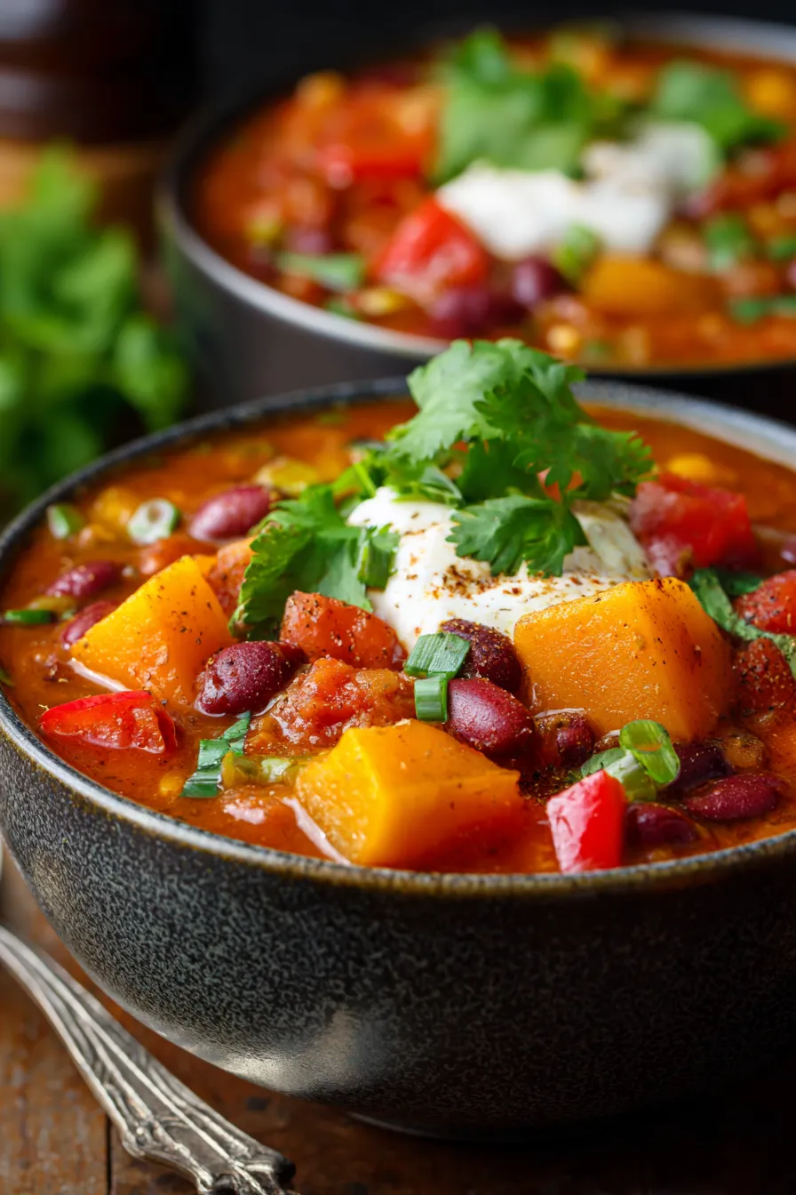 Healthy Bean Chili-spoon-serving