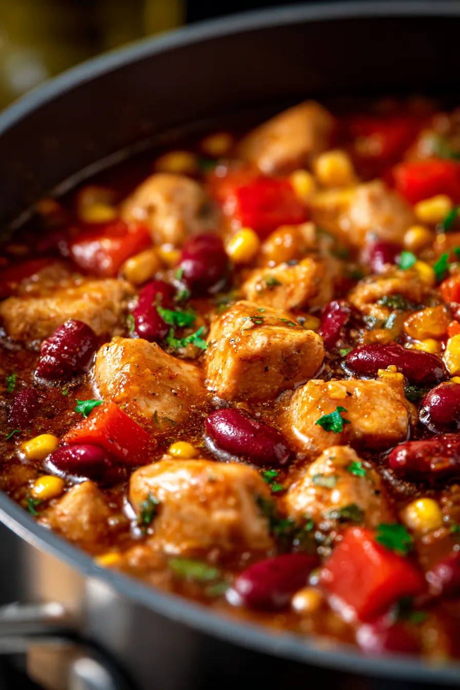 Honey Garlic Chicken Chili-garnished-table