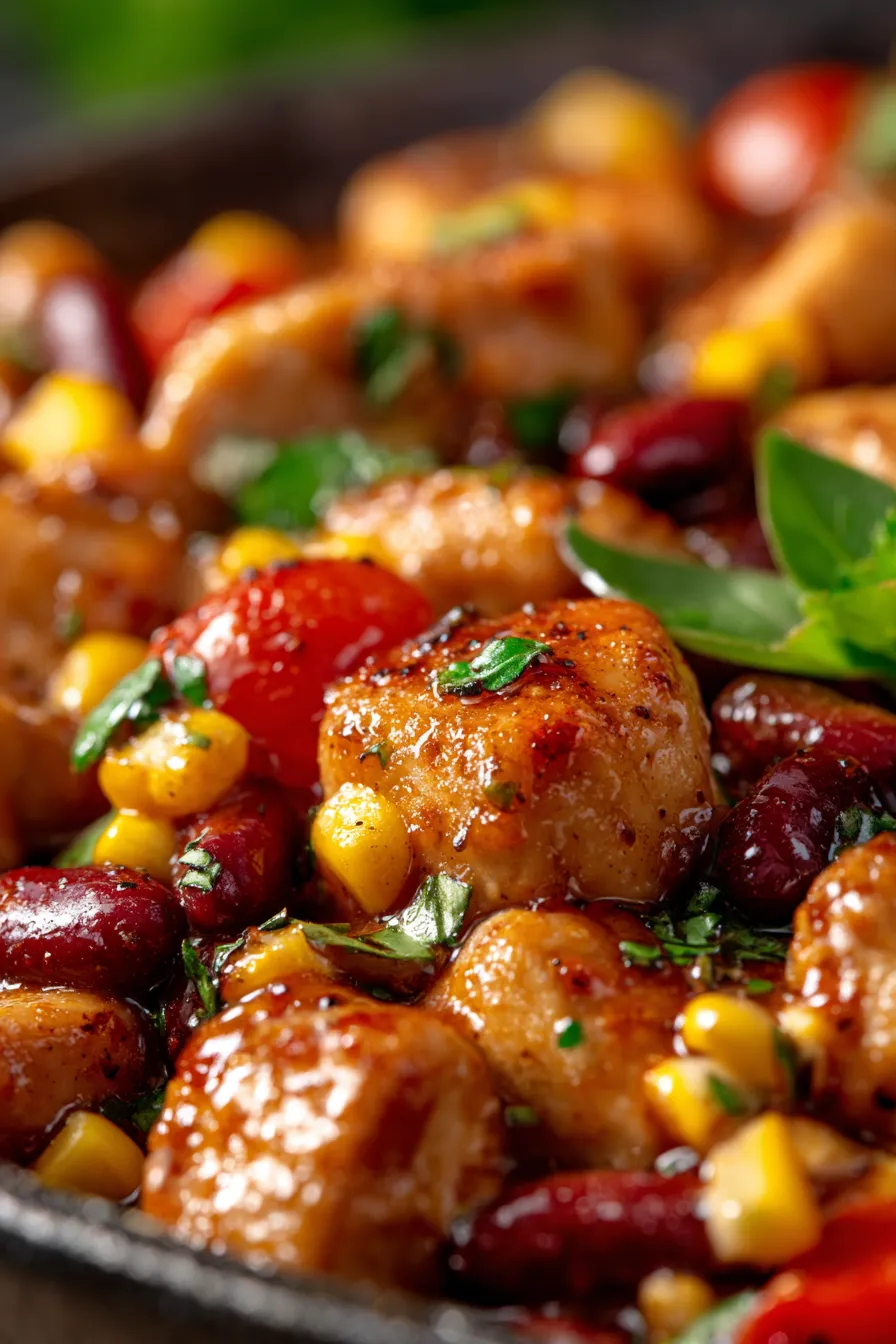 Honey Garlic Chicken Chili-texture-closeup