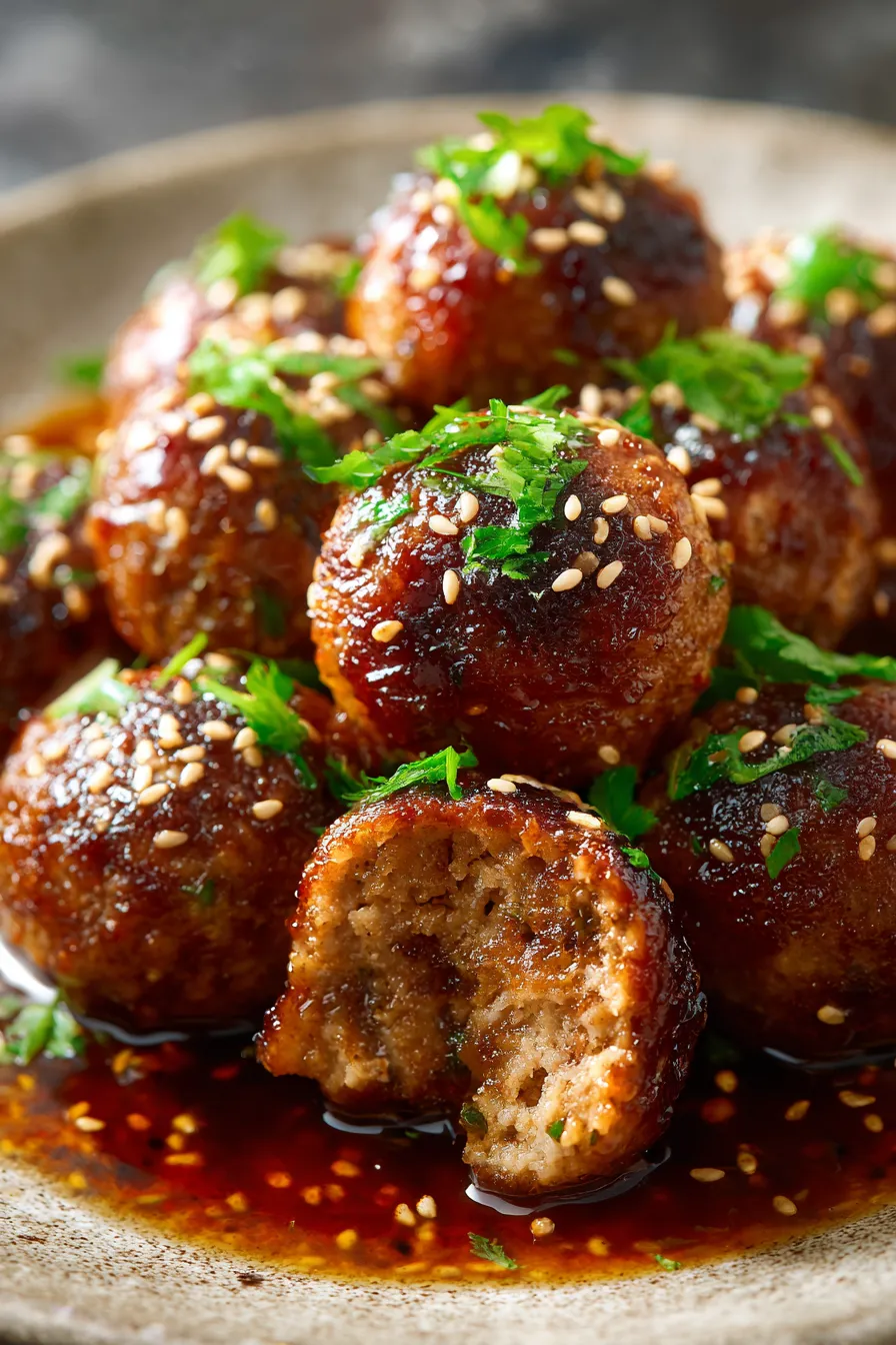 Honey Garlic Meatballs-platter-appetizer