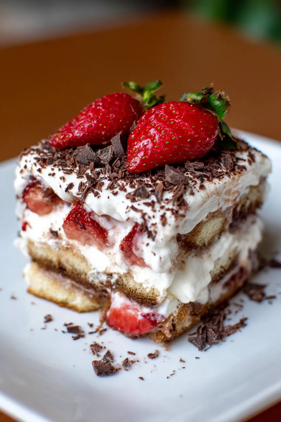 Layered Tiramisu dessert close-up