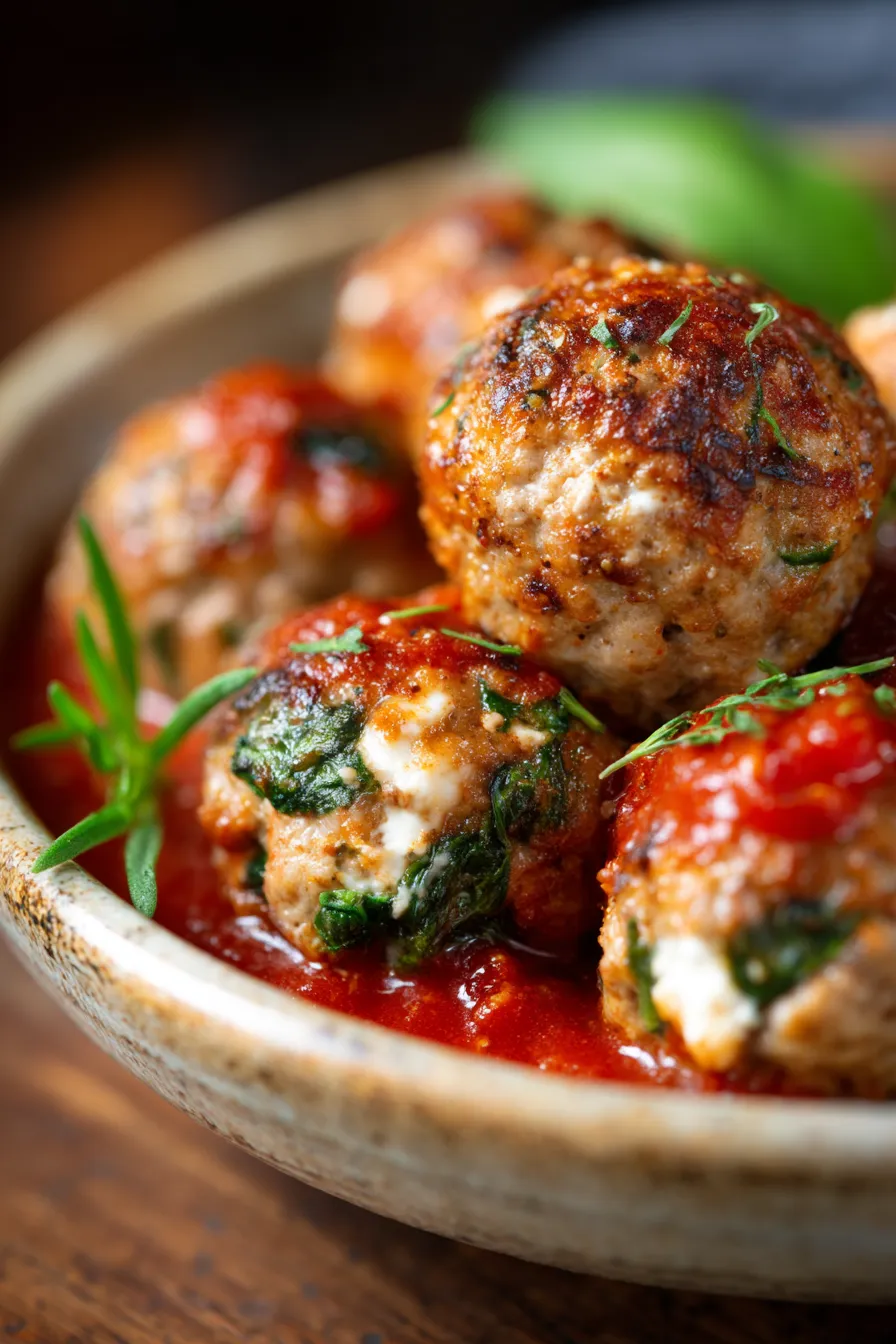 Meatballs with Spinach & Feta-dinnerplate-vibrant