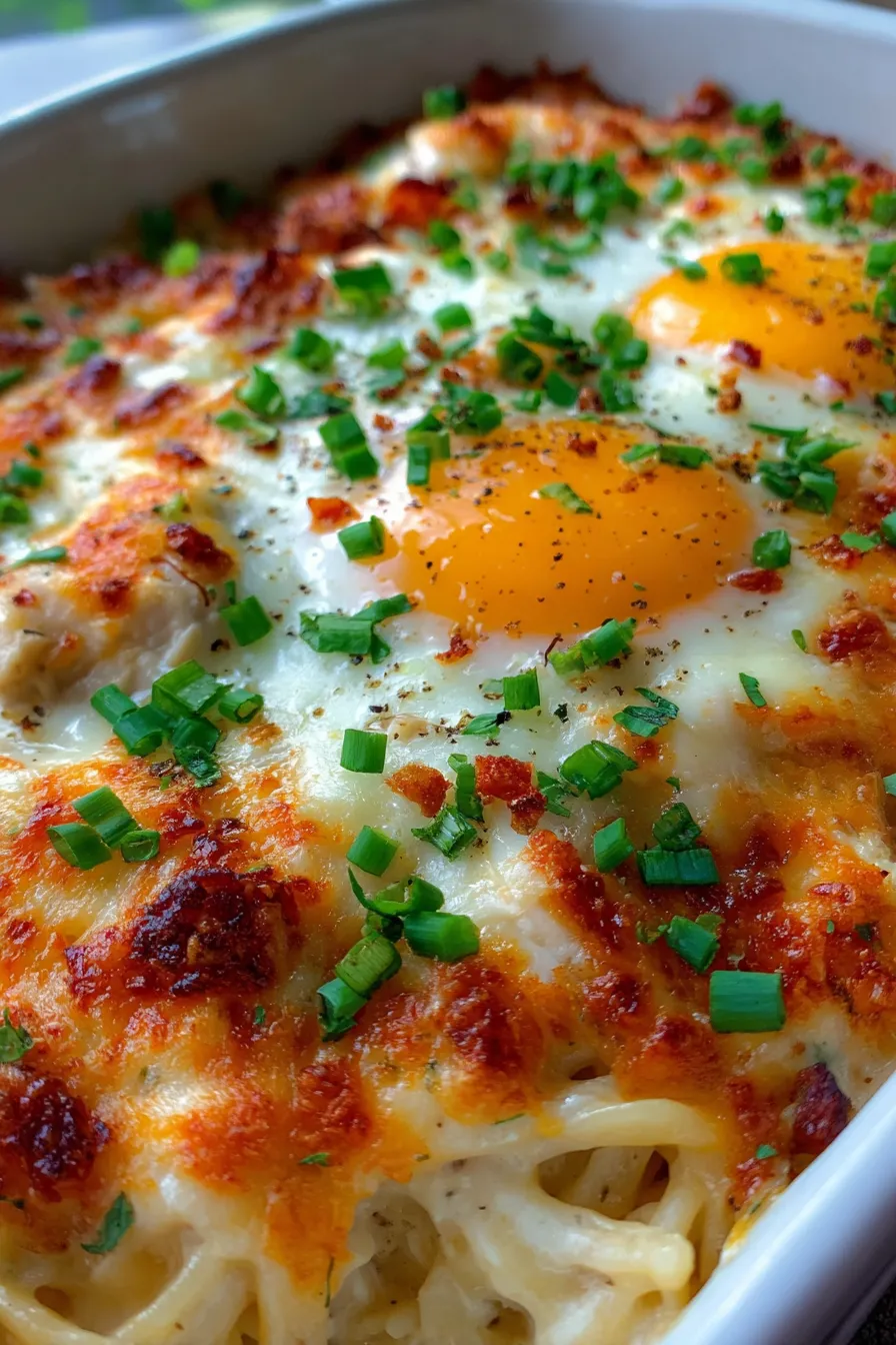 Million Dollar Chicken Casserole (Creamy & Cheesy)-serving-dish