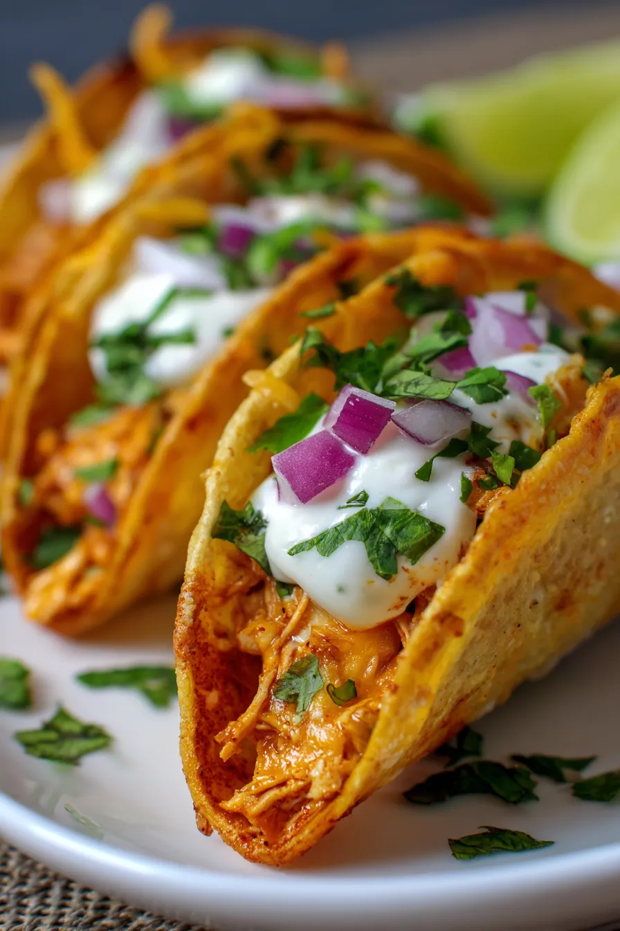 Mini Baked Chicken Tacos-cheesy-closeup