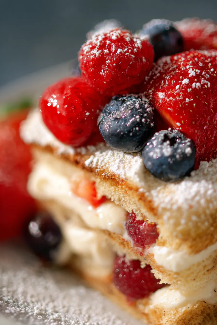 Mixed Berry Tiramisu-slice-texture