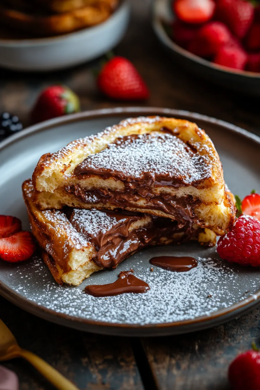 Nutella Swirl French Toast-close-up-texture