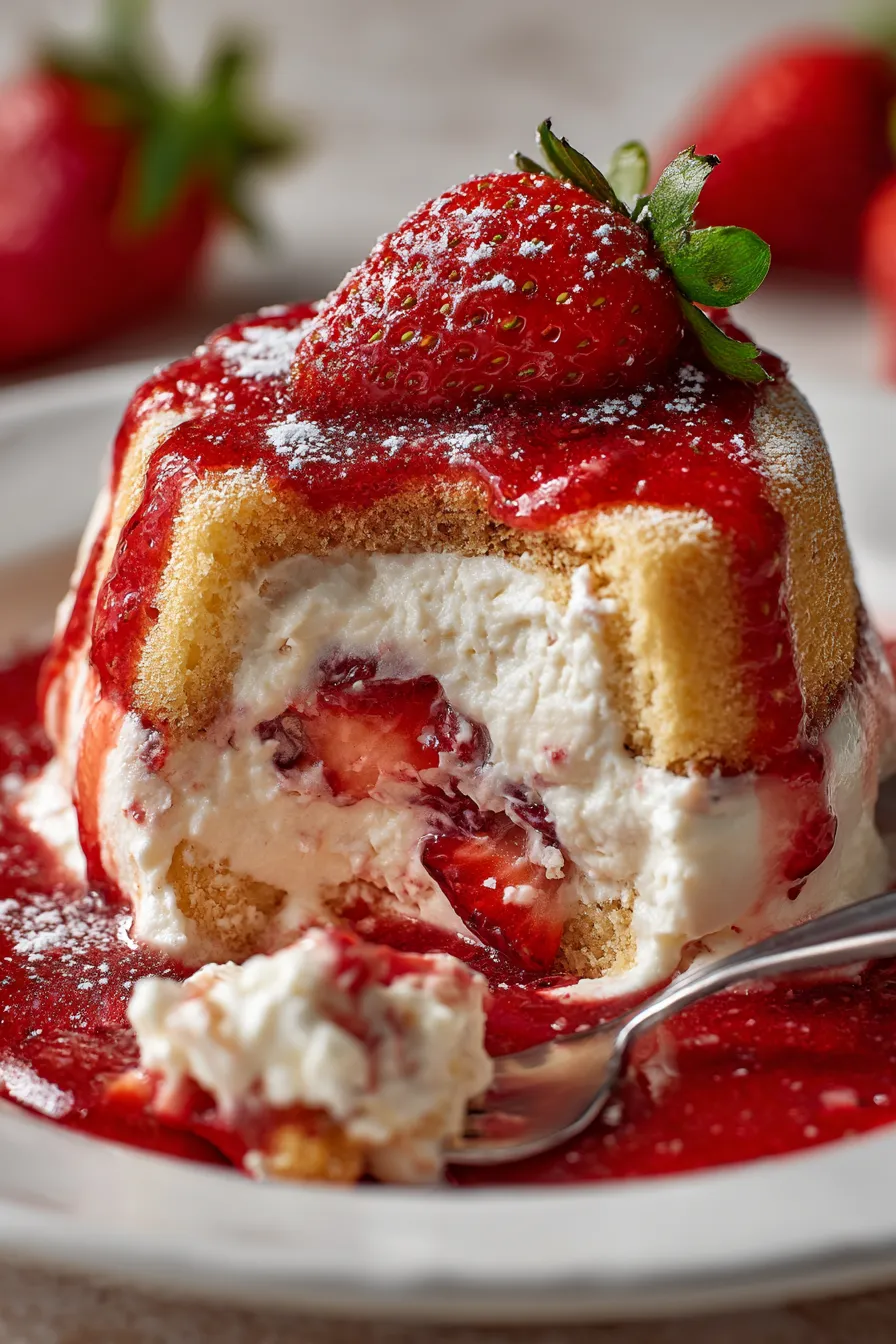 Overhead shot of dessert in dish