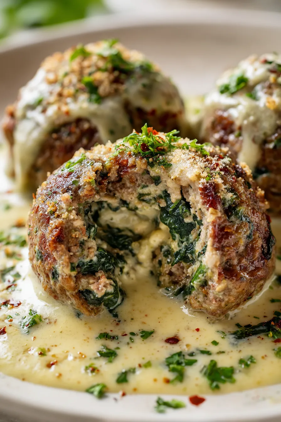 Overhead shot of skillet meatballs