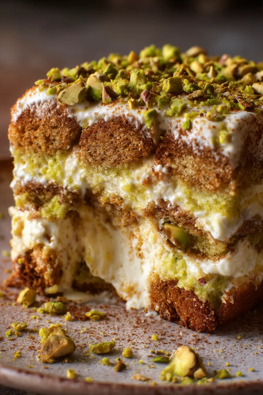 Pistachio Tiramisu final presentation