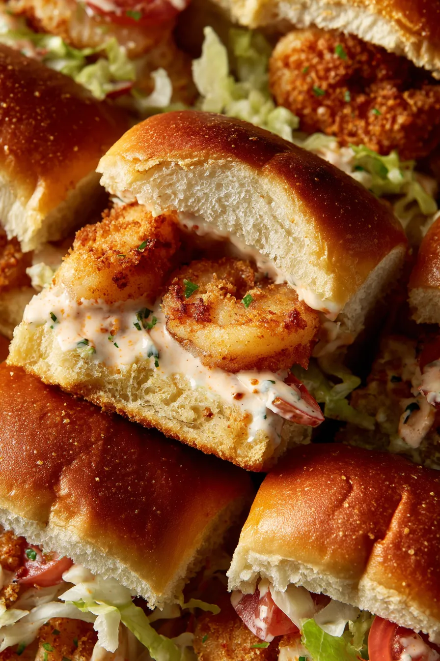 Remoulade sauce being spread on sliders