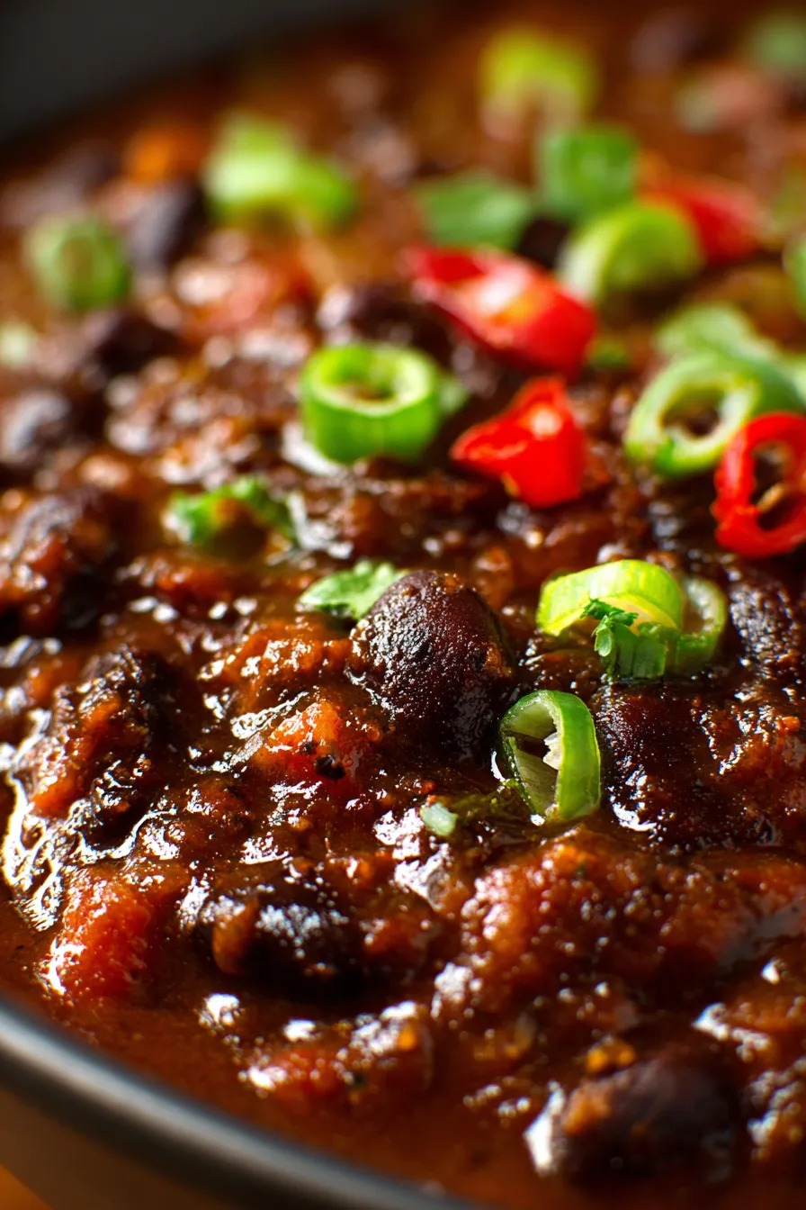 Smoky Chipotle Black Bean Chili in bowl