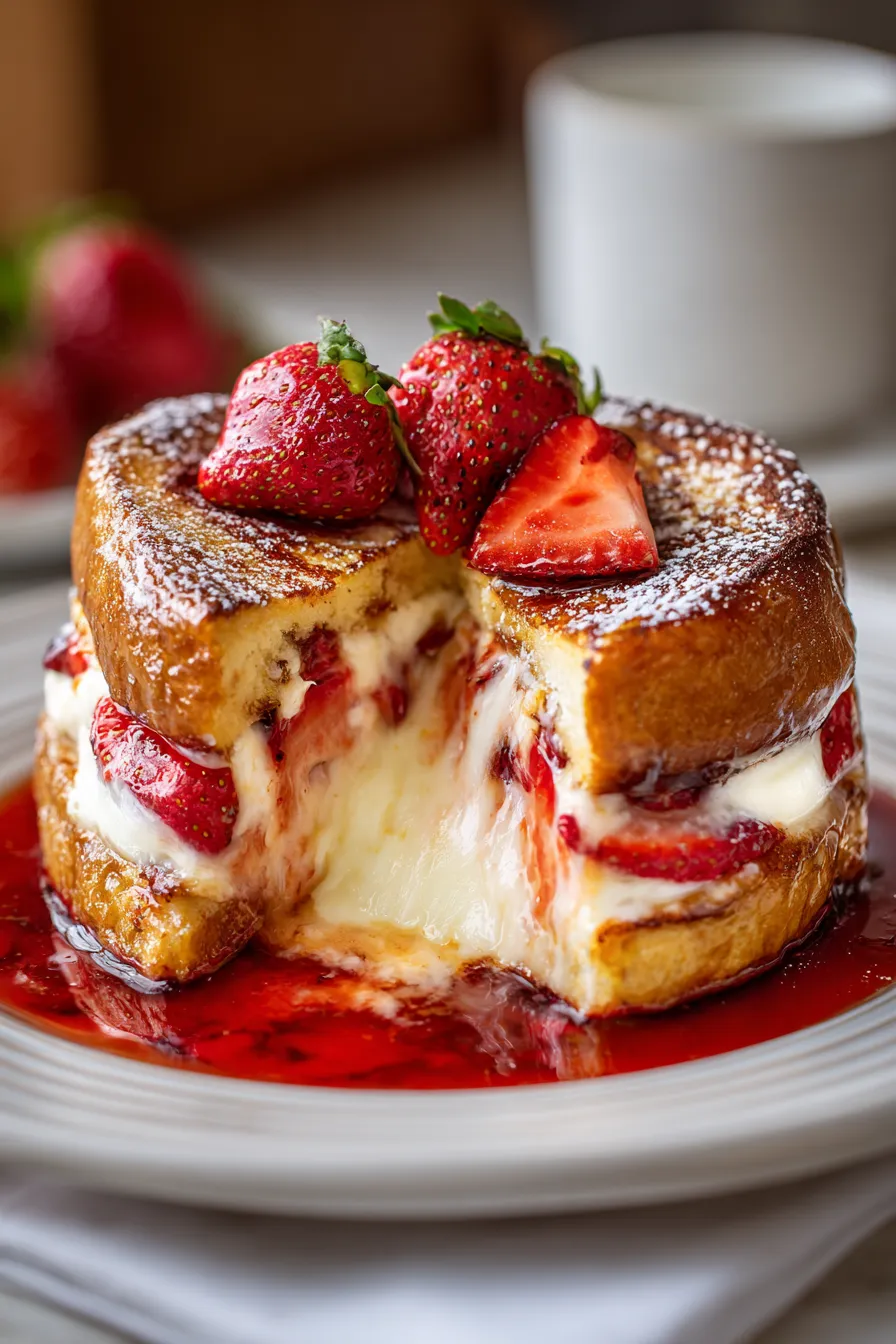 Stack of Strawberry Cheesecake French Toast
