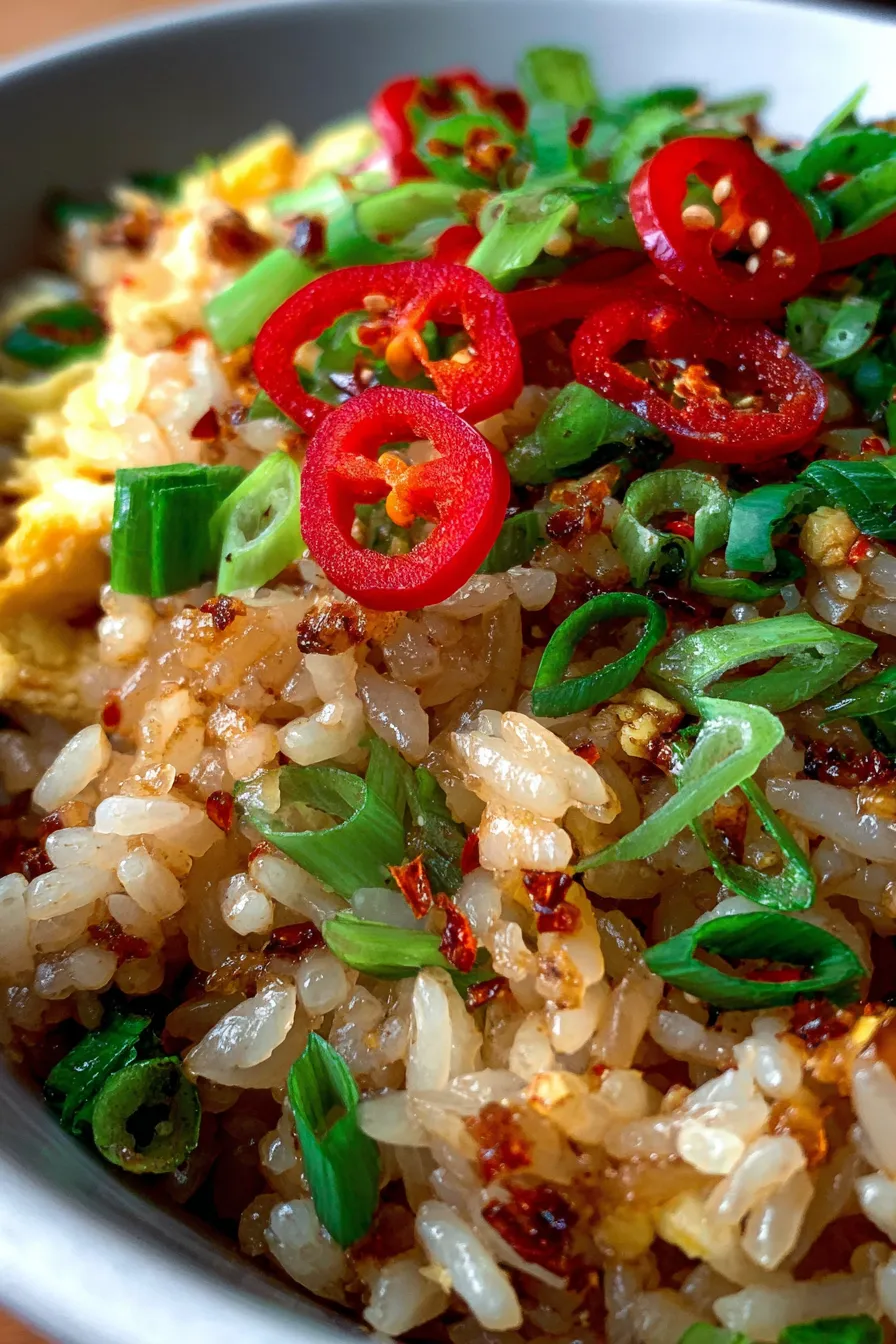 Stir-fry, hot wok, garlic and chili infusing