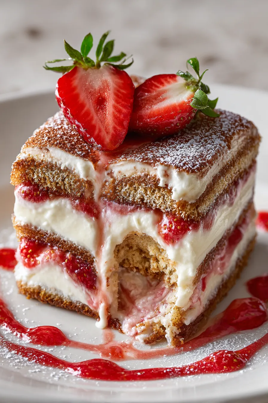 Strawberry Tiramisu final presentation