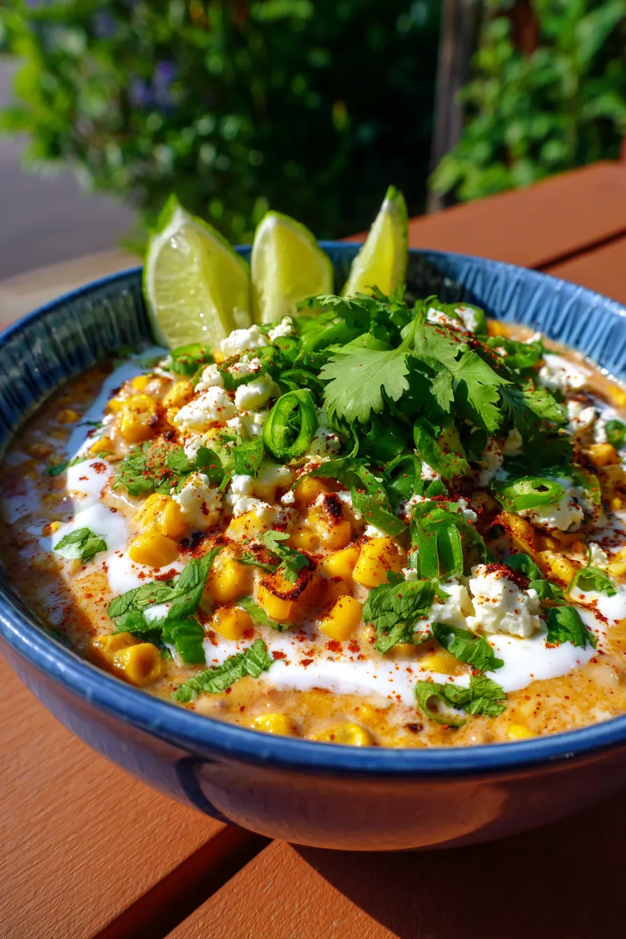 Street Corn Chili (Elote Style)-texture-closeup