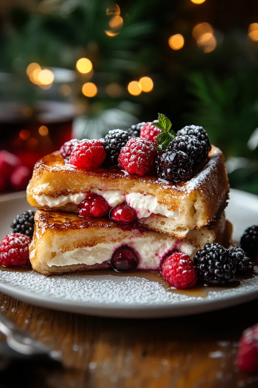 Stuffed French Toast with Cream Cheese & Berries-berries-sauce