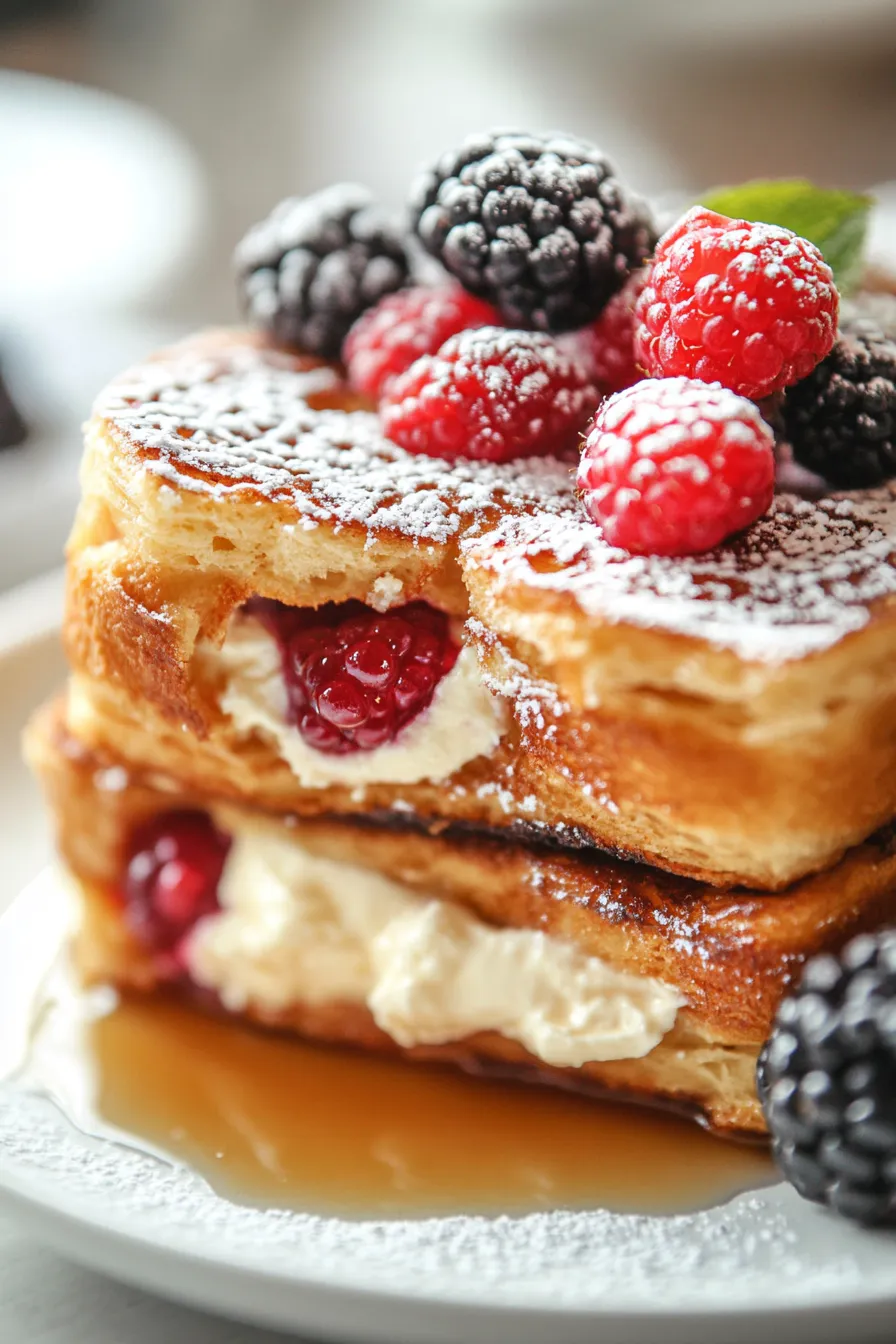 Stuffed French Toast with Cream Cheese & Berries-stack
