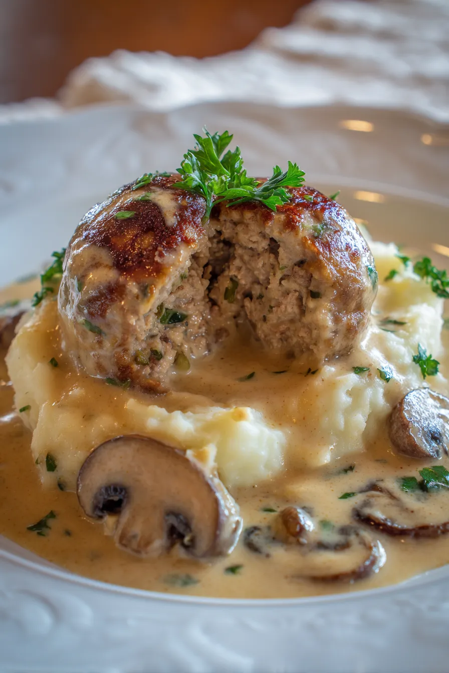 Swedish Meatballs close up sauce