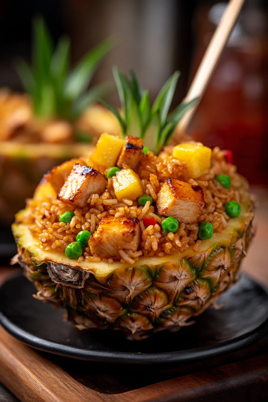 Sweet & Sour Pineapple Fried Rice-stirfry-pan-texture